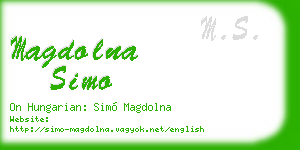 magdolna simo business card