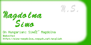 magdolna simo business card